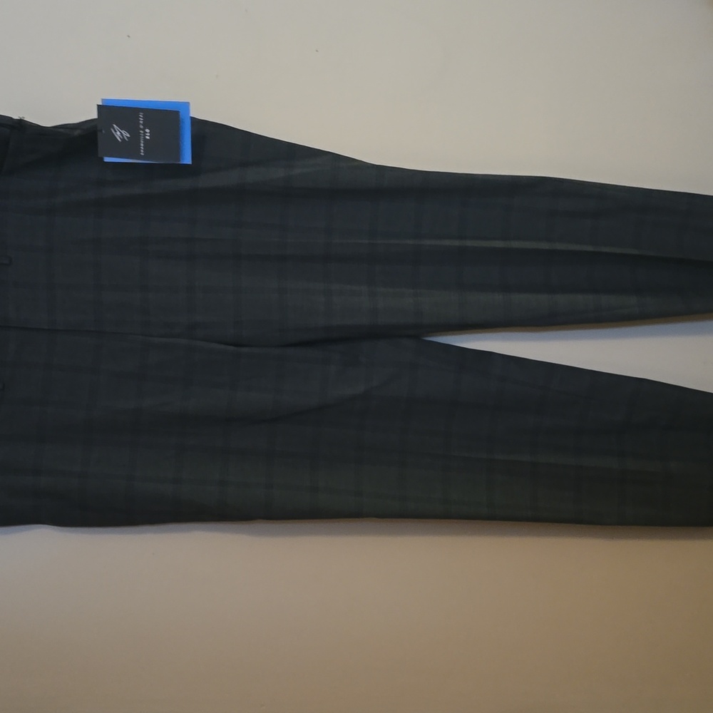New Shaquille O'Neal‎ Men's Size 48x32 Gray Plaid Dress Pants Trousers